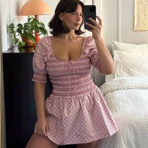 NWT Hill House Delphine Mini Nap Skirt and Madeline Blouse Top Set XS Pink